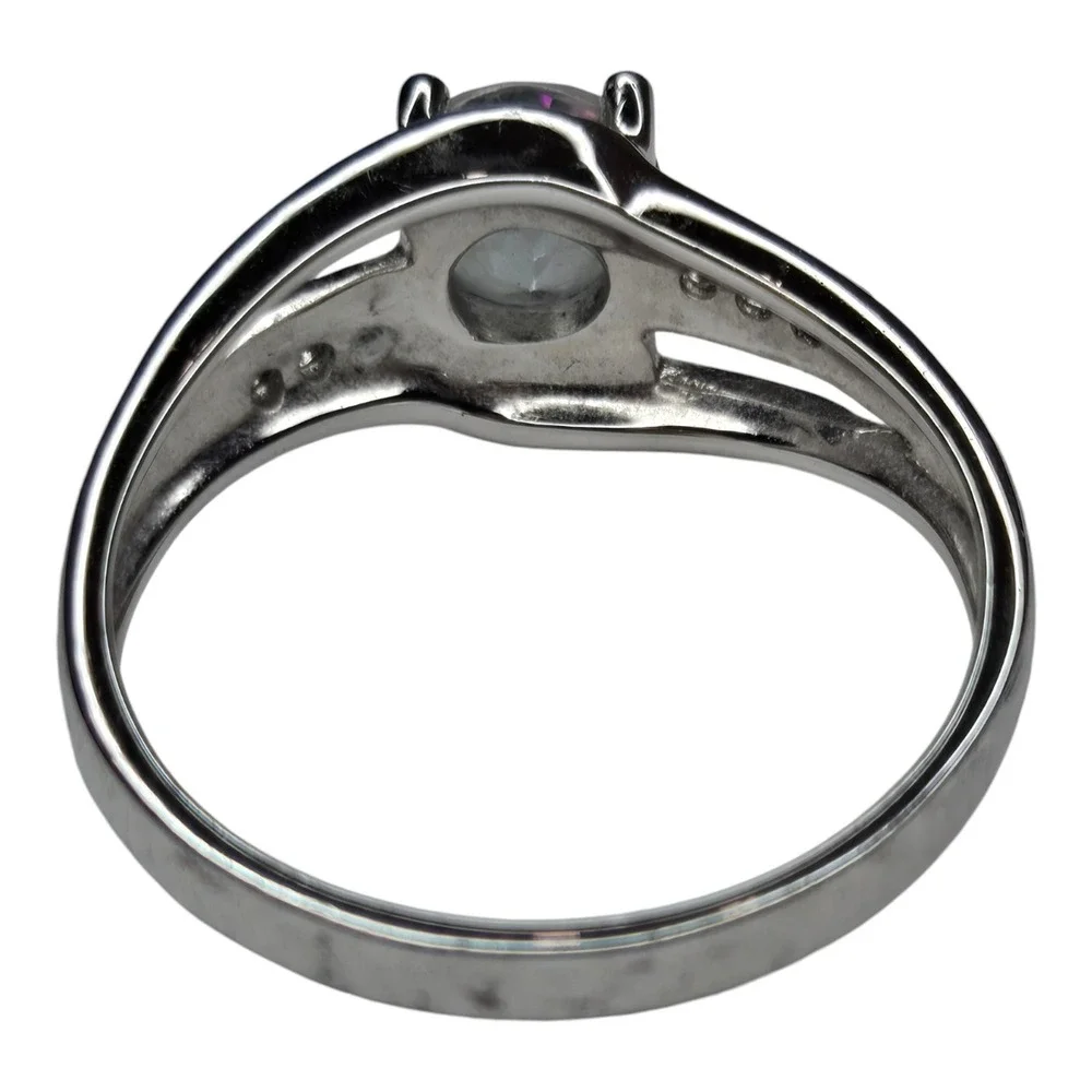 BGE Ring Sterling Silver 925 Size 6.5 Multicolor Mystic Topaz Bypass Band
